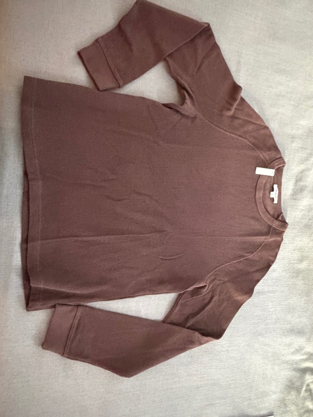 Madewell Thermal Long-Sleeve Tee Men’s Medium Coffee Bean 100% Cotton NWT